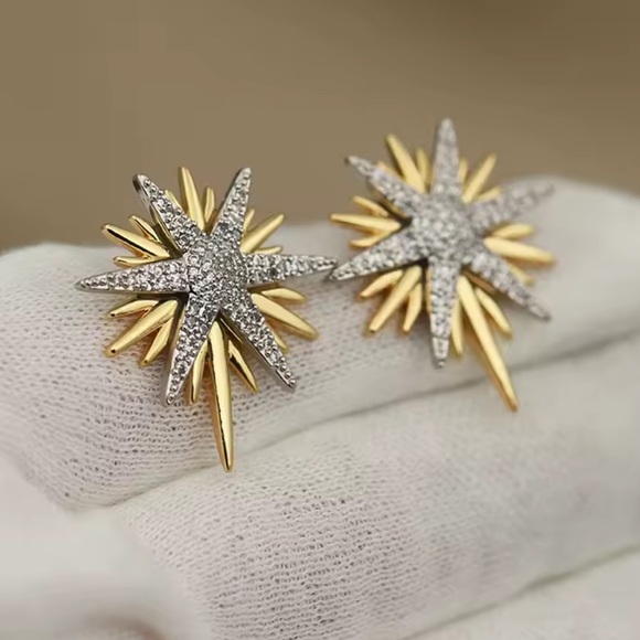 Free people Star silver gold mix Trend earrings - Picture 3 of 8